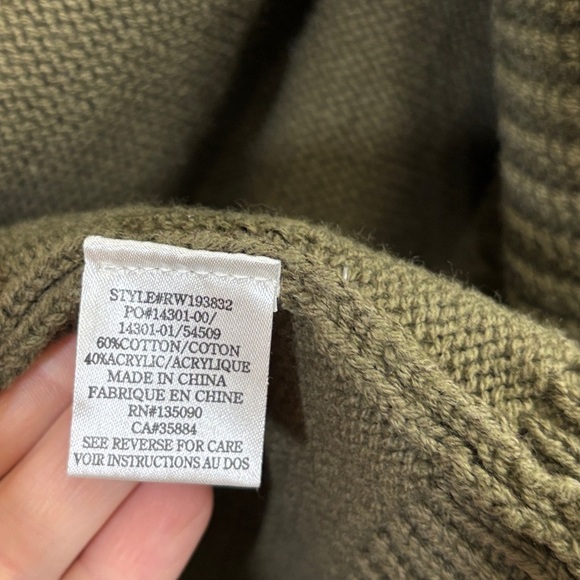 Forest Green Shawl Collar Cardigan Sweater - Picture 5 of 5